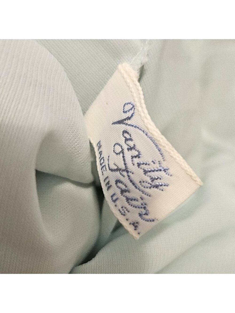 Vanity Fair Vintage 60s Chiffon Blue & Cream Nightgown Sheer Gown & Robe Small - Picture 3 of 4